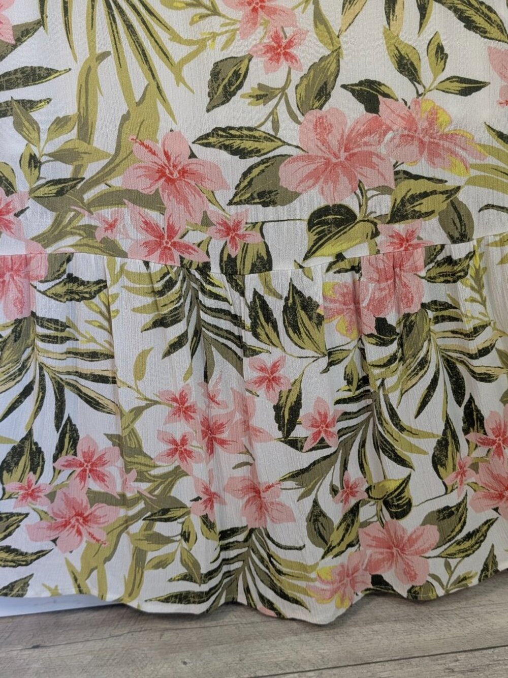 Hurley Pink Green Tropical Floral Empire Sleeveless Maxi Dress S Coastal Resort - Picture 5 of 15